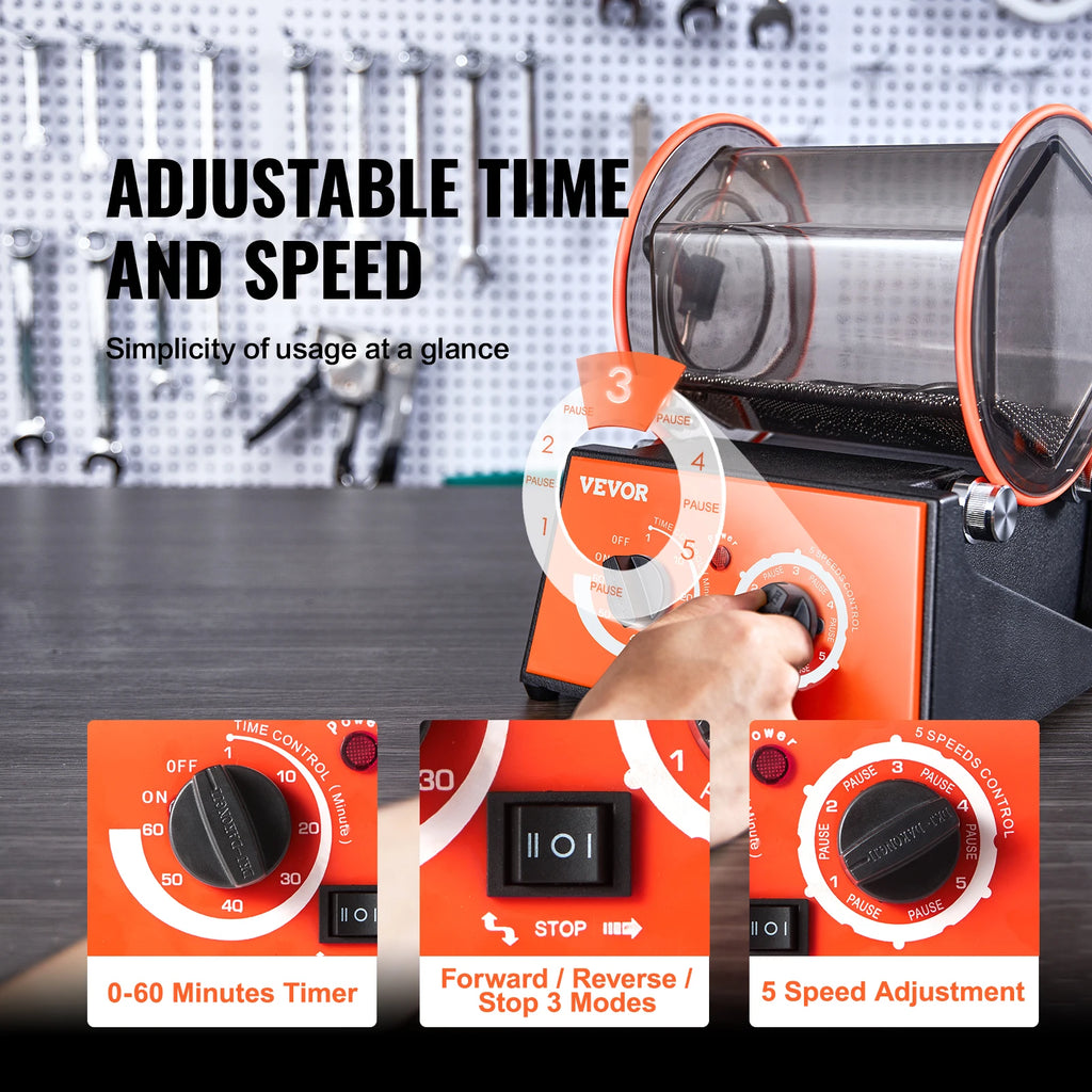 Rotary Tumbler Surface Polisher Jewelry Gem DIY Mini-Tumbler Finishing Tools