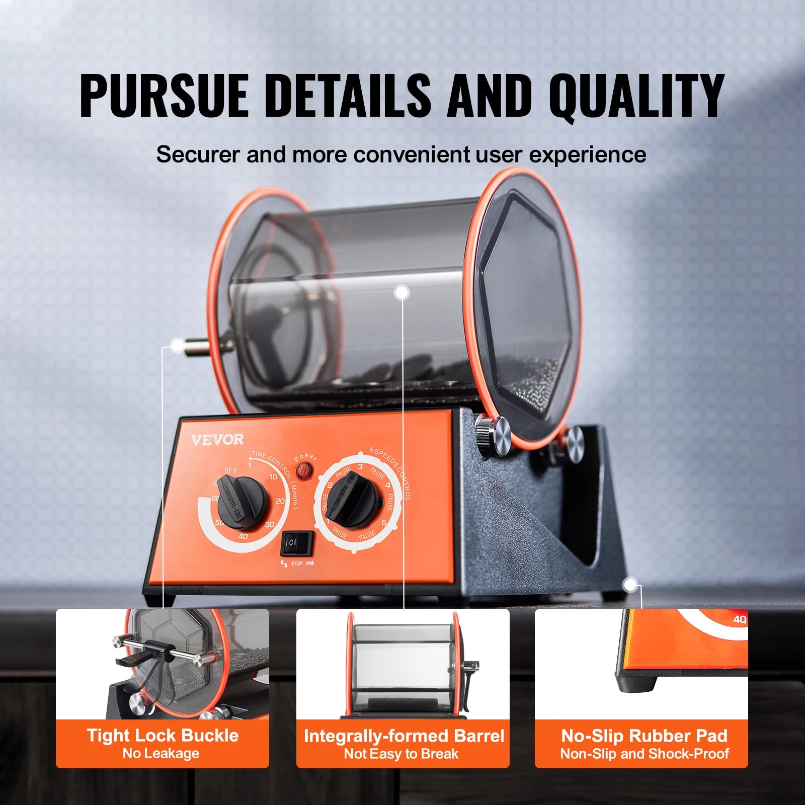 Rotary Tumbler Surface Polisher Jewelry Gem DIY Mini-Tumbler Finishing Tools