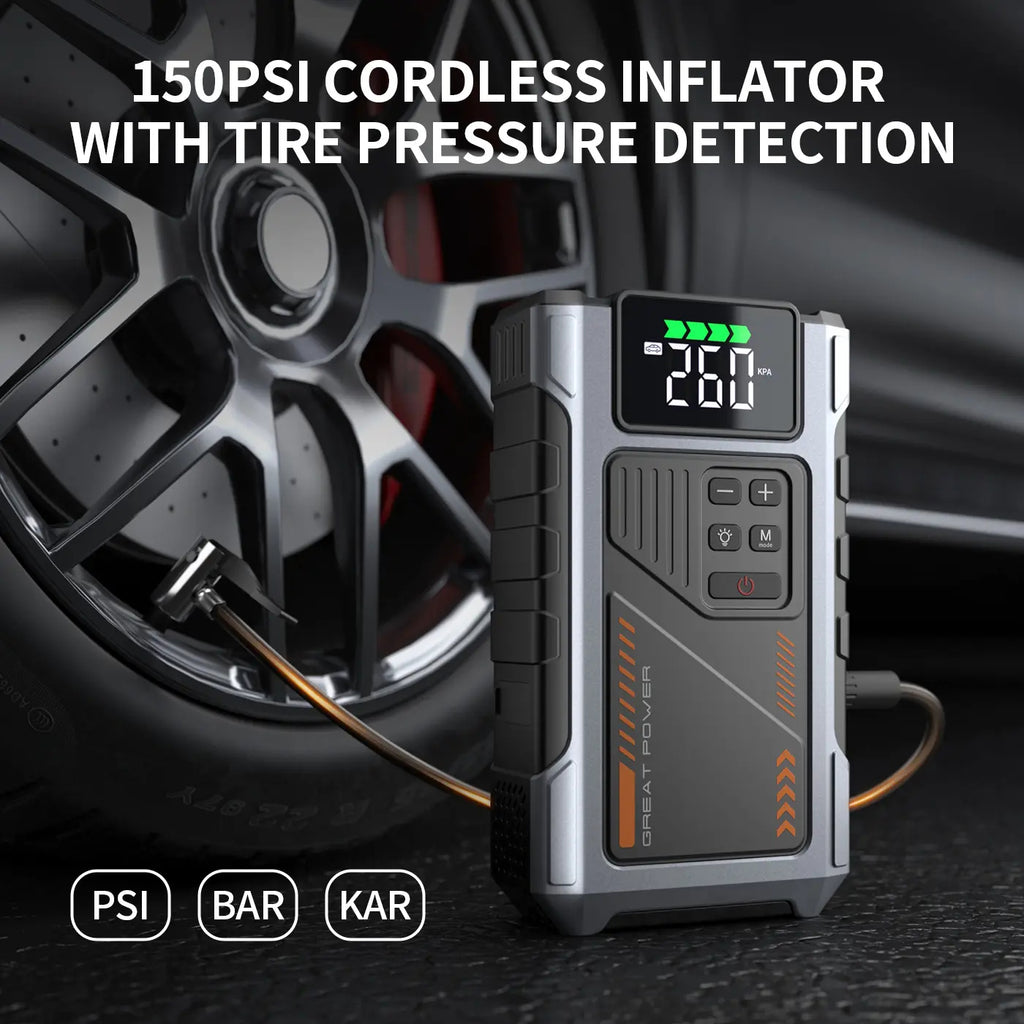 Portable Car Jump Starter With Air Compressor